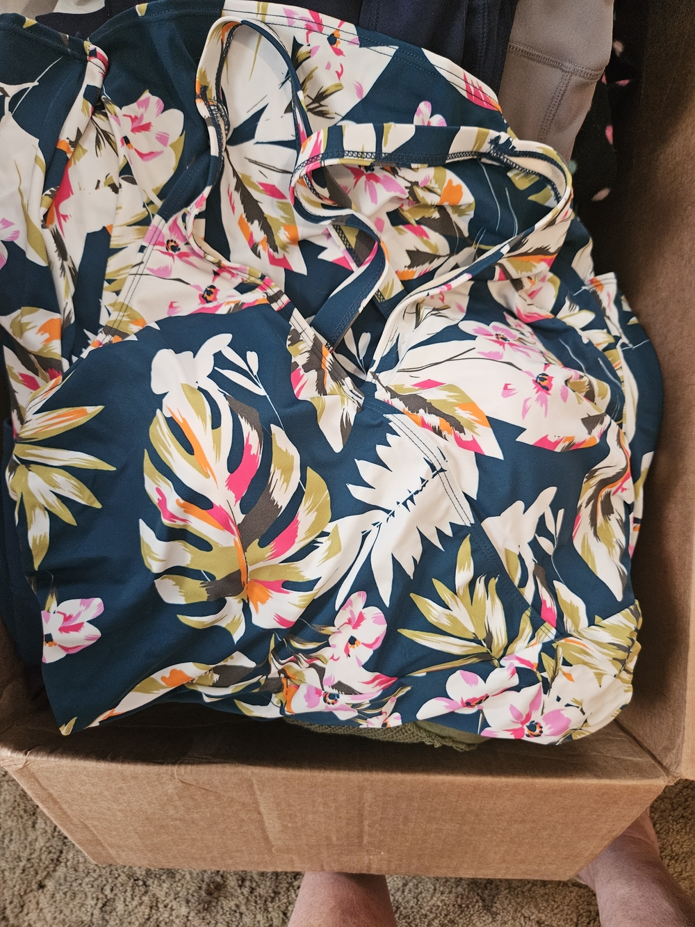 Floral Tropical Navy One-Piece Swim for Women - Picture 3 of 4